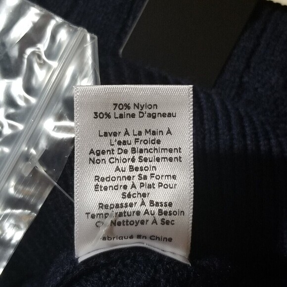 Talbots Womens Sweater Lambswool Blend Cable Knit Pullover Dark Navy Blue XS NWT - Picture 7 of 12